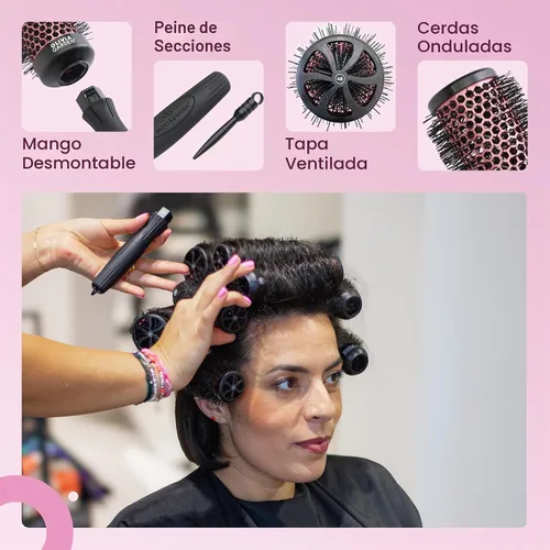 Vista 8 de Olivia Garden MultiBrush - Cepillo térmico desmontable no eléctrico con barril de cerámica