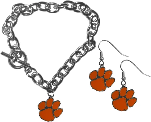 Vista 17 de Siskiyou Sports NCAA unisex-adult Chain Bracelet and Dangle Earring Set