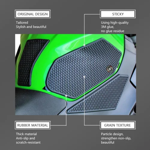Vista 7 de Para Kawasaki Ninja 400 Ninja400 2018-2022 Lateral Tanque de Combustible Protector Pegatinas Pegatinas de Gas Rodilla Agarre Almohadilla de Tracción
