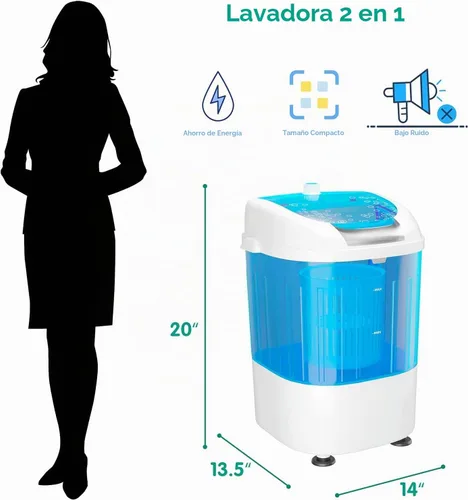 Vista 7 de MEDIMALL Lavadora portátil, mini lavadora y secadora combinada con capacidad de lavado de 5.5 libras, cesta de ciclo de centrifugado, manguera