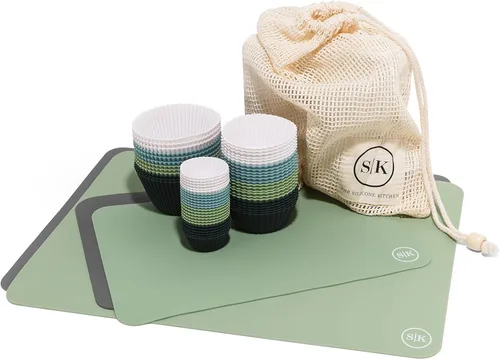 Vista 13 de The Silicone Kitchen JUMBO - Vaso reutilizable de silicona para hornear, no tóxico, sin BPA, apto para lavavajillas, Jumbo, paquete de 12, blanco
