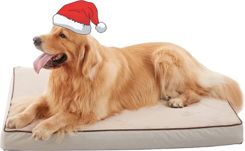 Vista 13 de Cama refrescante para perros grandes, cama ortopédica de espuma viscoelástica para mascotas con funda extraíble lavable, ideal para perros Rosa