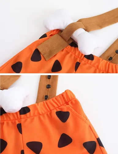 Vista 6 de xianhsuxo Disfraz de hombre de las cavernas, conjunto de ropa para niñas