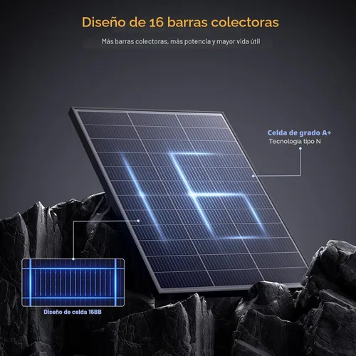 Vista 4 de N-Type 16BB - Panel solar de 100 W, panel solar de 100 W con 25% de módulo fotovoltaico monocristalino de alta eficiencia, compacto que ahorra