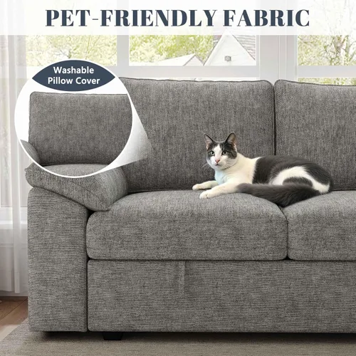 Vista 39 de Sofá modular modular de 85 pulgadas con cama extraíble, sofá cama, gris Gris-oscuro