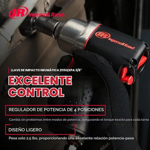 Vista 3 de Ingersoll Rand 2115QXPA Llave de impacto de 3/8" con tecnología silenciosa