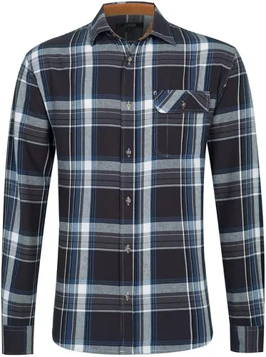 Vista 3 de Camisa casual de franela de manga larga con botones para hombre