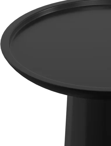 Vista 4 de SIMPLIHOME Dayton - Mesa auxiliar redonda contemporánea de madera maciza de mango de 13 pulgadas de ancho en negro, completamente ensamblada