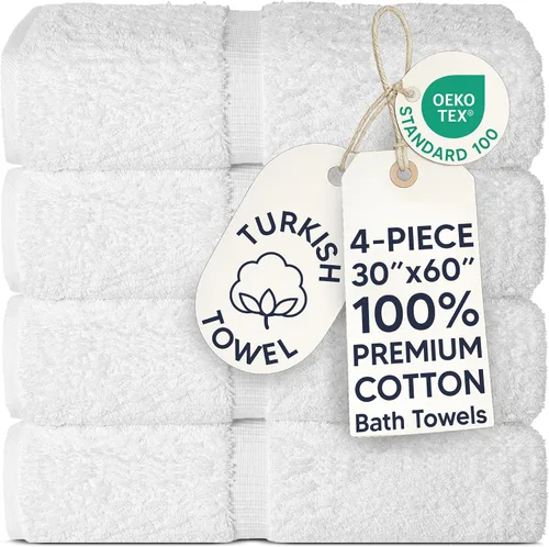 Vista 51 de Luxury Hotel & Spa Toalla de baño de algodón turco, 27 x 54 pulgadas, juego de 4