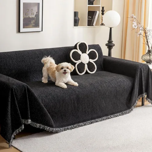 Vista 11 de MEETSKY Funda de sofá para sofá de cojines, protector de muebles de sofá, fundas de sofá de chenilla, fundas de sofá seccional para mascotas, funda