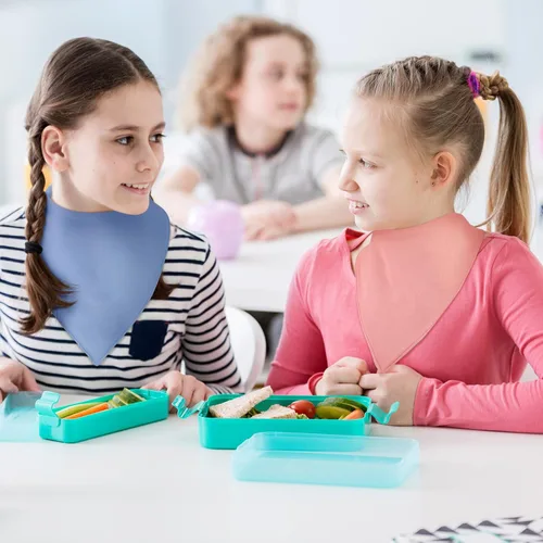 Vista 6 de Janmercy Paquete de 5 baberos tipo bandana para adultos, suaves, grandes, absorbentes, impermeables, para niños de 4 años en adelante, adolescentes