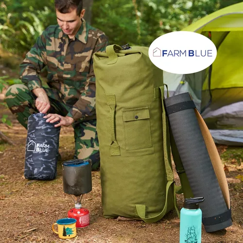 Vista 3 de Farm Blue Bolsa de viaje militar de 2 correas, Olive Drab, L, Clásico