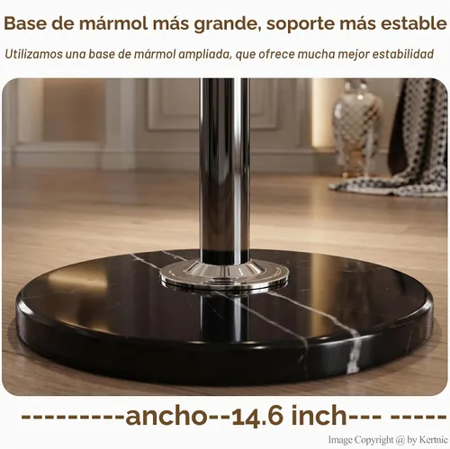Vista 6 de Kertnic Perchero independiente, árbol de pasillo de metal resistente con 12 ganchos, perchero estable de 70 pulgadas de alto con base de mármol Negro