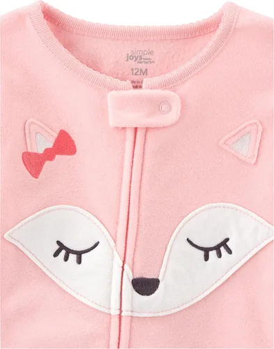 Vista 2 de Simple Joys by Carter's - Pijama de forro de vellón resistente al fuego para niñas pequeñas y bebés, paquete de 3