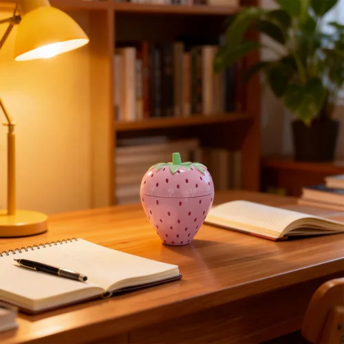 Vista 6 de Lindo temporizador de cocina de galletas de frutas Alarma de cocina manual novedosa Molde mecánico de fresa en forma divertida para decoración