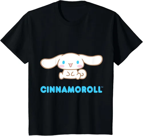 Vista 50 de Cinnamoroll Character Front and Back T-Shirt S Negro