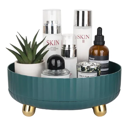Vista 9 de Anyoifax Bandeja organizadora de perfumes de maquillaje, giratoria de 360 grados, organizador de loción para el cuidado de la piel, organizador