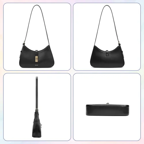 Vista 5 de Keyli - Bolso de hombro de moda para mujer, de cuero vegano, con correa ajustable, bolsos estilo hobo, con asa larga