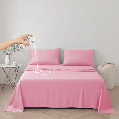 Vista 10 de Funda de cama impermeable para perros y gatos, resistente al pelo de las mascotas, funda protectora para cama con tela fina 100% impermeable