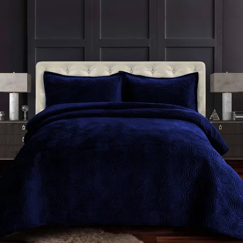 Vista 6 de Tribeca Living Juego de edredón de terciopelo de gran tamaño individual, ropa de cama de terciopelo suave de 260 GSM para una comodidad lujosa, Negro