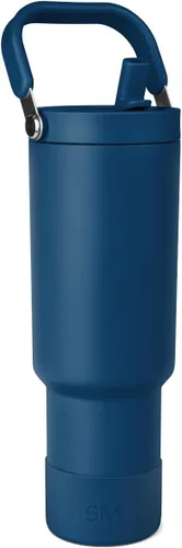 Vista 22 de Simple Modern Trek Pivot Vaso con pajita abatible de 30 oz con asa Botella de agua y protector Tapas intercambiables de pajita y para beber