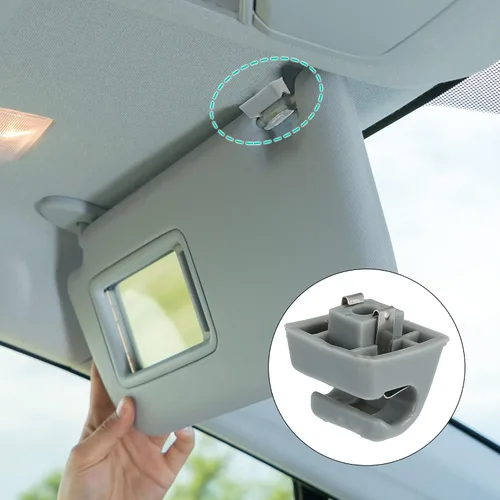 Vista 2 de X AUTOHAUX Retenedor plástico del soporte del clip del gancho de la visera del sol del coche gris 126-810-00-12-8412 para Mercedes Benz W123 W124