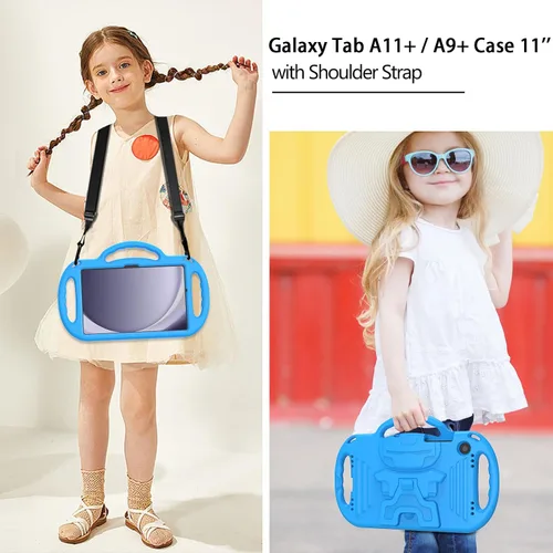 Vista 3 de LTROP Funda para Samsung Galaxy Tab A11 Plus 2025 / A9 Plus 2023 de 11 pulgadas con asa de correa para el hombro y soporte, funda a prueba de golpes