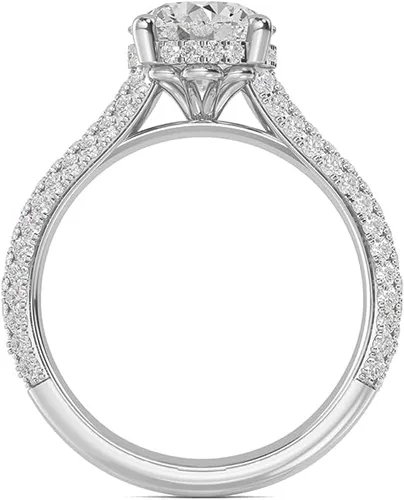 Vista 2 de Anillo de compromiso de diamantes creados en laboratorio de cuatro puntas con certificación IGI de 2.23 quilates redondo blanco de excelente corte