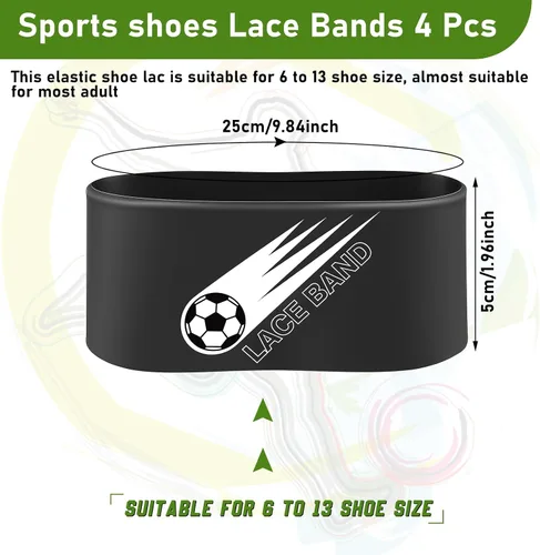 Vista 2 de Patelai 4 piezas de cubierta de cordón para tacos de fútbol, banda de zapato de fútbol, cubierta de zapato de fútbol, bandas de taco de fútbol