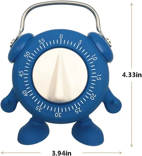 Vista 3 de Temporizador de cocina, para hornear, enseñar, cocinar, entrenamiento de huevos, lindo temporizador de giro de 60 minutos con alerta de anillo, sin