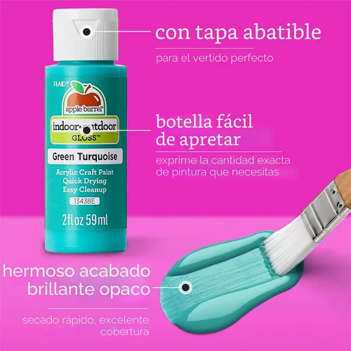 Vista 7 de Pintura acrílica para tela K20667 de Apple Barrel, 2 onzas Verde brillante