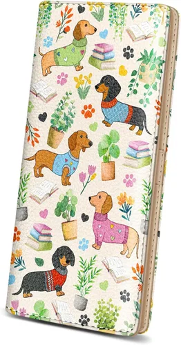 Vista 22 de Immaturus Cartera de Mujeres, Carteras de Tarjetas delgadas con bloqueo RFID, Organizador de Tarjeta de Crédito de Cuero PU doble con cremallera