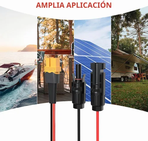 Vista 7 de Cable solar ELFCULB XT60 10AWG 2FT para central eléctrica portátil Cable solar a XT60 con alambre de cobre estañado trenzado para RV, camping