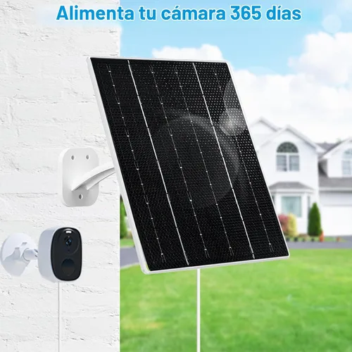 Vista 3 de FUTUREZEN - Panel solar de 10 W para cámaras de seguridad, CC/USB-C/USB, blanco, 1 paquete