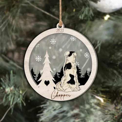 Vista 104 de Nazenti Adorno de Navidad conmemorativo personalizado, regalo personalizado de recuerdo de perro, condolencias por pérdida de mascotas, sabueso