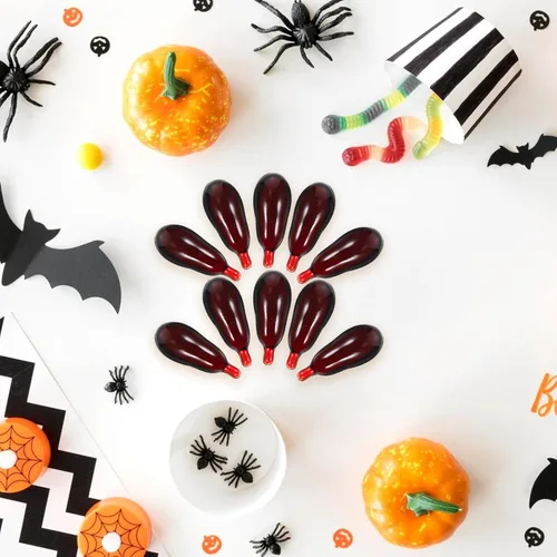 Vista 6 de Happyyami - 30 píldoras de sangre falsas de vampiro de terror, accesorios divertidos para Halloween, disfraces, broma, fiesta, truco, favores