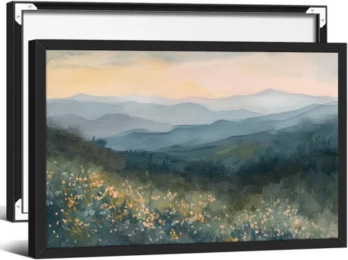 Vista 13 de Haitunone Póster de estanque de pato real con animales de granja, arte de pared, pintura de pato vintage, pintura al óleo, cazador de pájaros