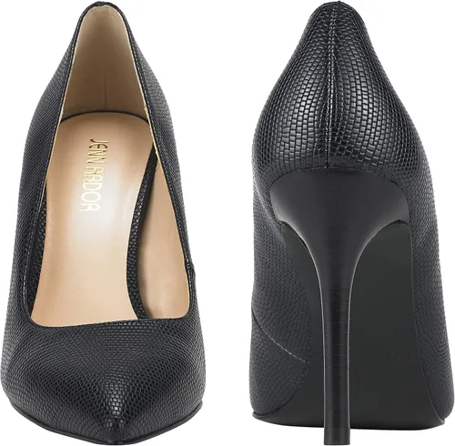 Vista 2 de JENN ARDOR Zapatos de tacón alto para mujer, con punta cerrada, de aguja, clásico, para oficina, boda, boda, sexy, para baile de graduación