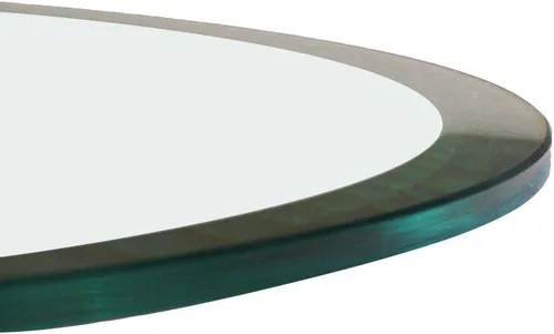 Vista 4 de Mesa redonda de cristal de 60 pulgadas con borde biselado templado de 1/4 pulgadas de grosor Fab Glass and Mirror