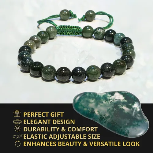 Vista 3 de Bracelet Healing Crystal Bracelet for Women, Men Chic Gemstone Bracelet for Men and Women 8mm Round Bead Bracelets for Spiritual Healing