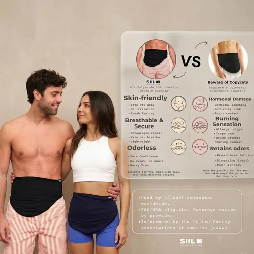 Vista 3 de SIIL Cinturón de ostomía para hombres y mujeres Aprobado por la FSA y la FHA Fundas para bolsas de ostomía Deportes y natación Cinturones