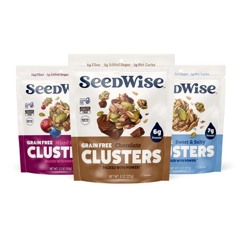 Vista 8 de Ozery Bakery Super Seed Crunch Clusters, chocolate, a base de plantas, vegano, aperitivo Keto, 5.3 onzas (paquete de 6)