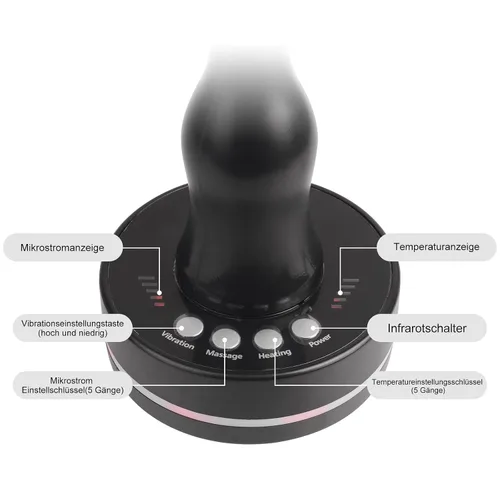 Vista 2 de Cepillo Meridian, masajeador eléctrico de espalda con luz roja para celulitis, piel radiante y más suave, con panel de control y cepillo corporal