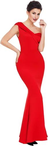 Vista 3 de Vestido asimétrico de un hombro descubierto con cintura imperio fruncida para mujer, vestido de fiesta de graduación, boda, fiesta