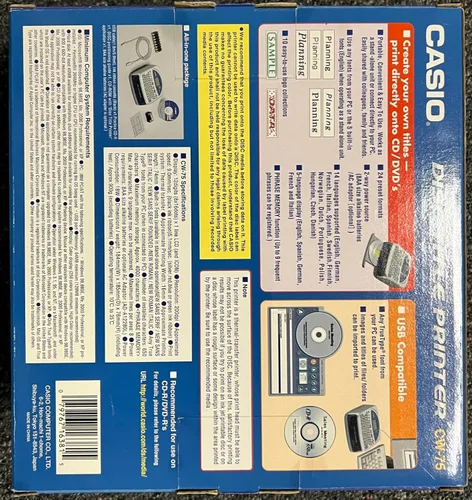 Vista 3 de Casio Impresora de título de disco con teclado Qwerty (CW-75)