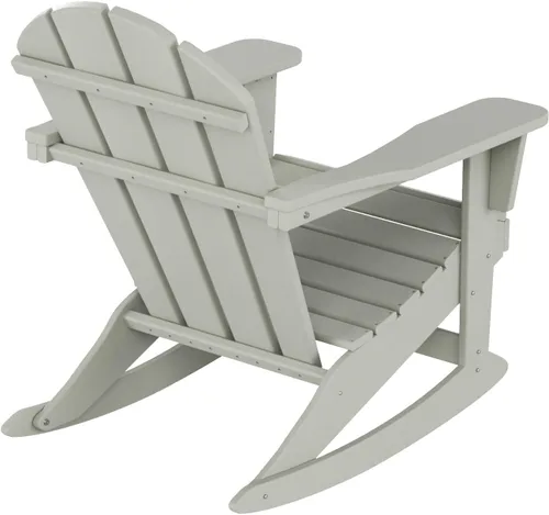 Vista 62 de WestinTrends Silla mecedora Malibu de poliéster para exterior/patio Adirondack, Negra