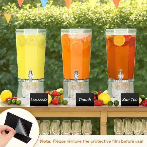 Vista 9 de Lifewit Dispensador de bebidas de plástico de 1 galón, recipientes de jugo con tapa para fiesta, dispensador de bebidas de hielo con soporte