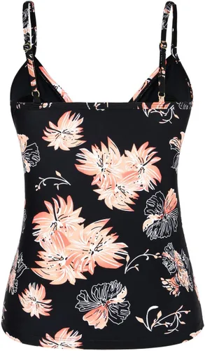 Vista 4 de Hilor Tankini para mujer con volantes fruncidos y cuello en V