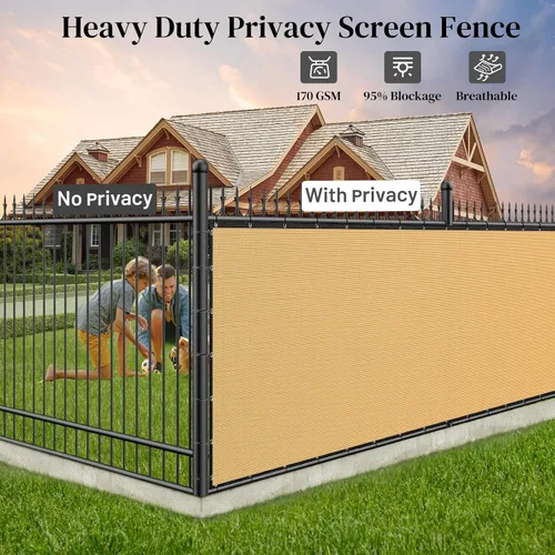 Vista 2 de Winpull Rejilla para valla de privacidad de 4 x 50 pies, resistente 170 GSM, malla de privacidad para eslabones de cadena y valla de madera