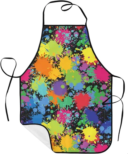 Vista 24 de Sigouyinei Delantales para mujeres con bolsillos, delantal para hombres, delantal adecuado para chefs camareros, técnicos de uñas para hornear